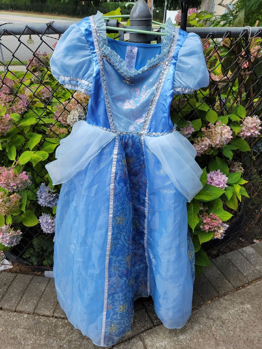 DISNEY STORE SZ 13-14Y VGUC shiny BABY BLUE CINDERELLA 👗 dress Up Costume
